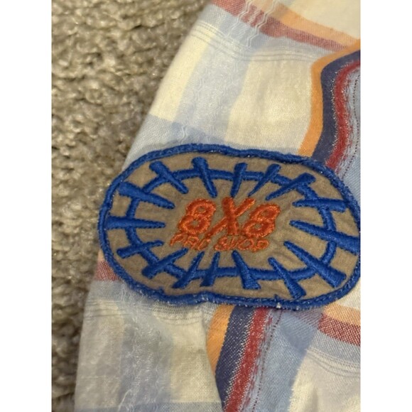 EightX 8X Brand Plaid Long Sleeve Shirt Men's Size XXL Button Up Patches - Picture 4 of 7